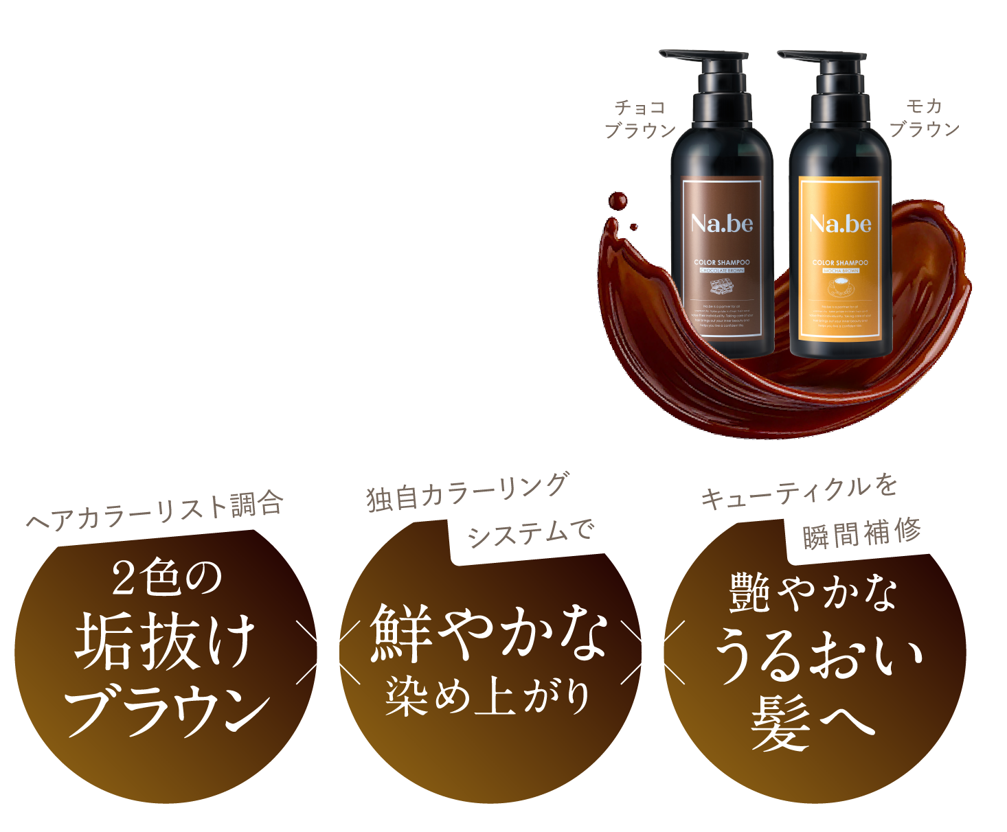 na.be ナイブ カラーシャンプー モカブラウン 新品未開封2本とおまけ