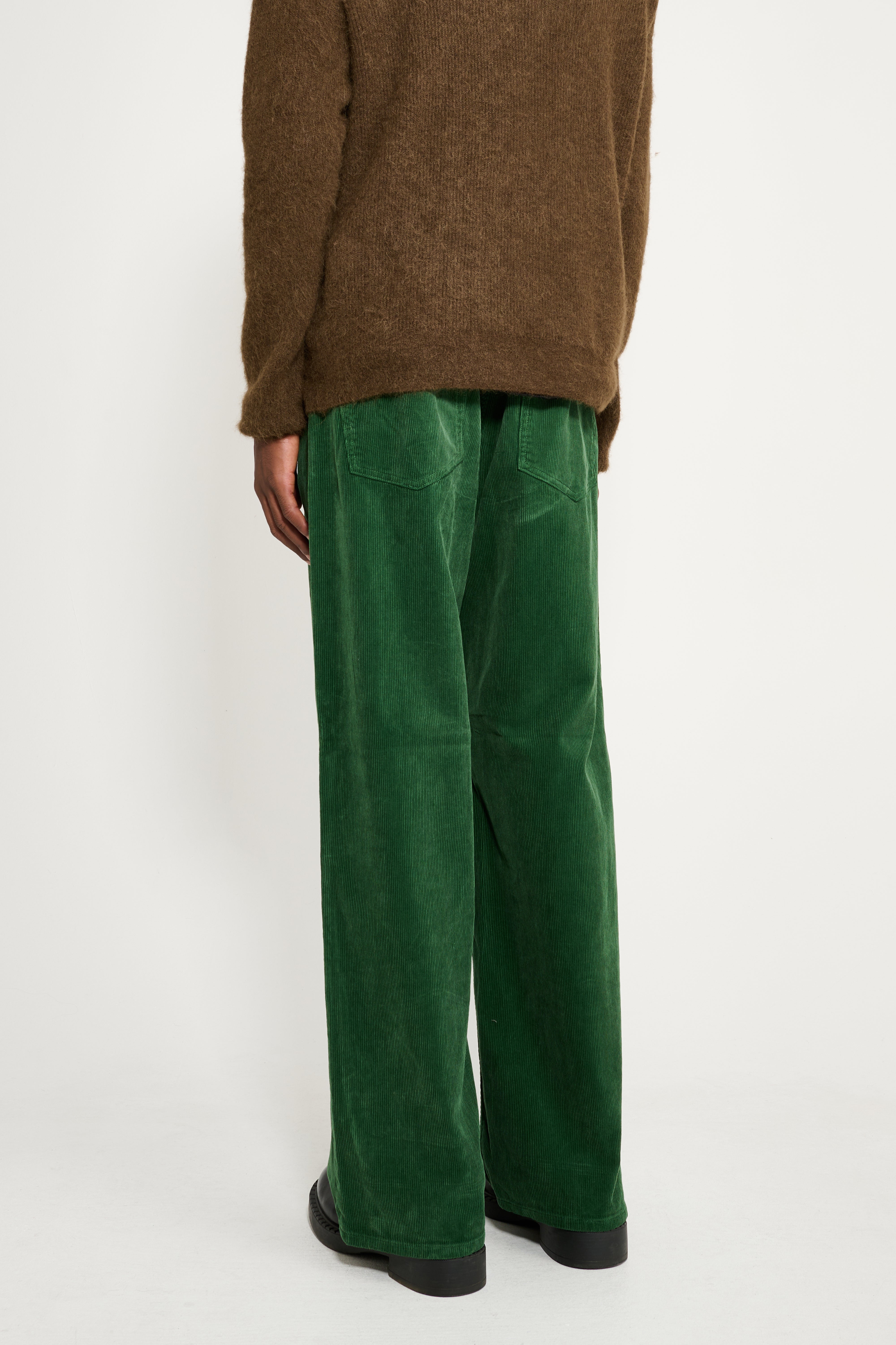 Auralee Pigment Dyed Finx Corduroy Wide 5P Pants Forest Green