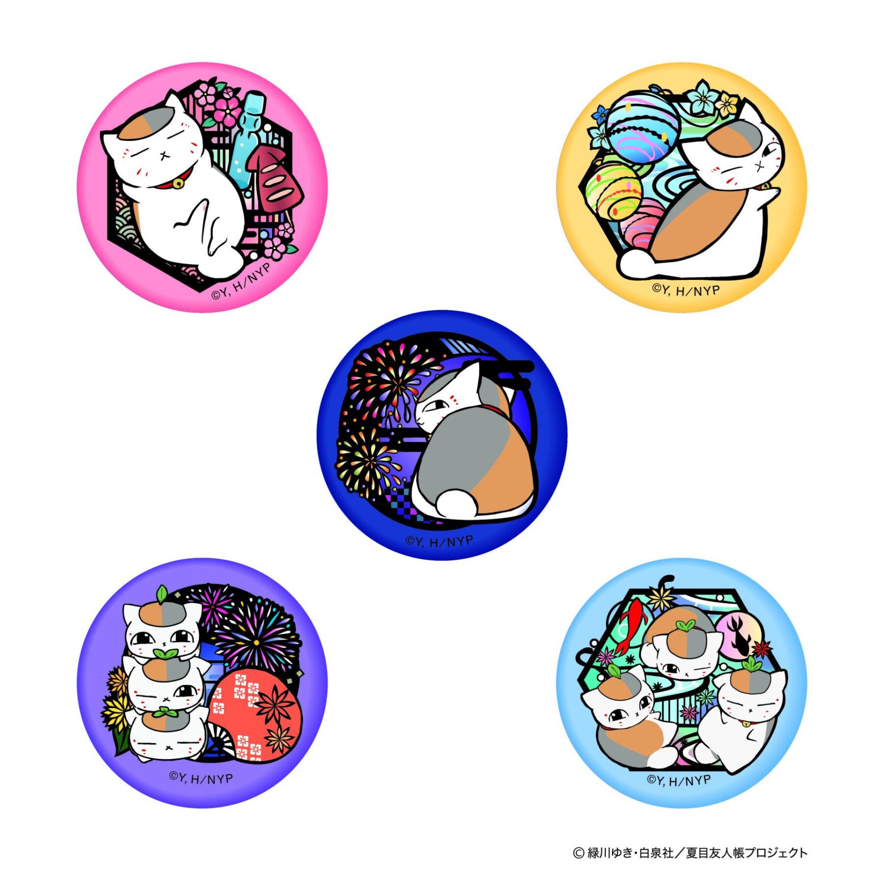 夏目友人帳 キラキラ缶バッジ 夏まつり - 株式会社ツインクル