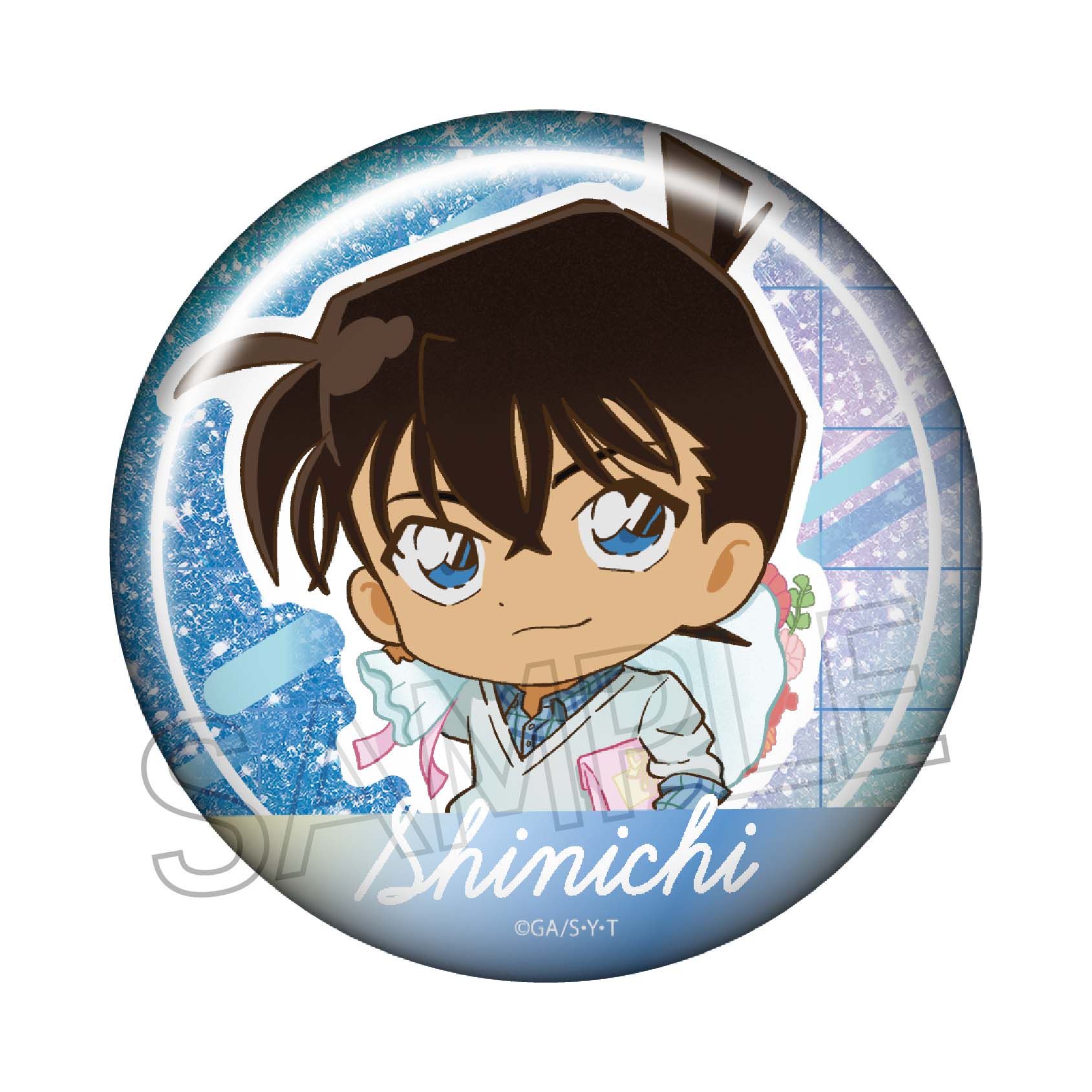 名探偵コナン おおきなきらきら缶バッジ AQUA 毛利蘭 名探偵コナン