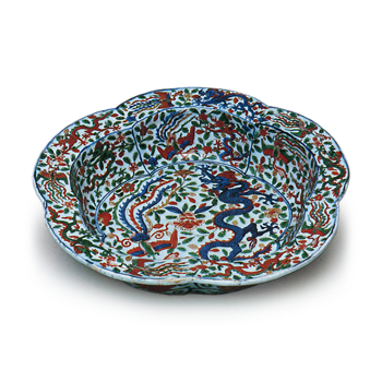 万暦龍鳳文面盆水指 ばんれきりゅうほうもんめんぼんみずさし | 鶴田