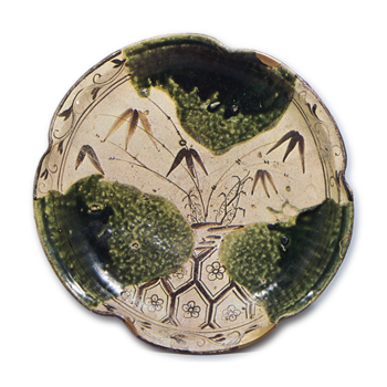 織部 竹文 木瓜形 大皿 | 鶴田 純久の章 お話