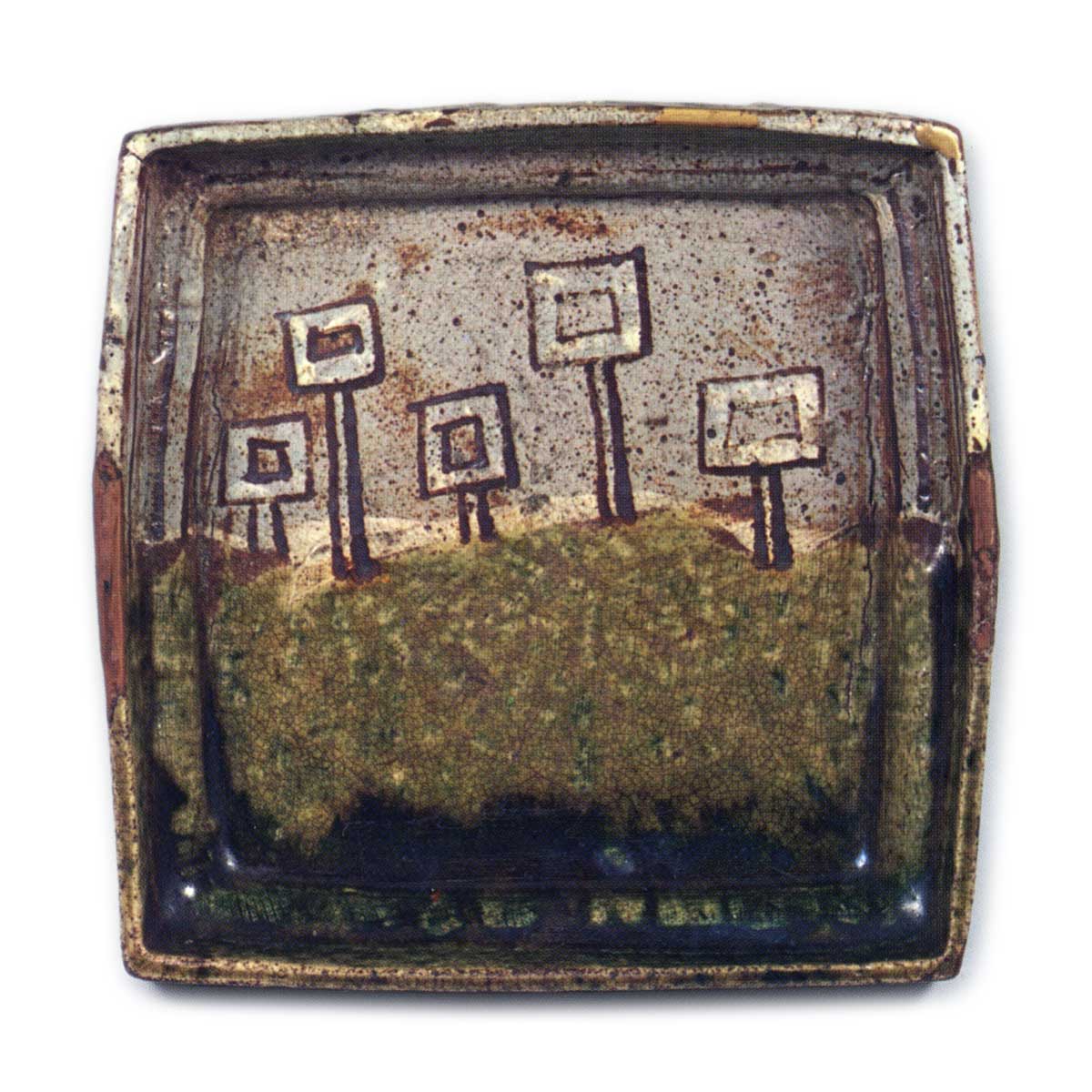 織部 角形 鉢 | 鶴田 純久の章 お話