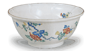 色絵 花鳥文 大深鉢 | 鶴田 純久の章 お話