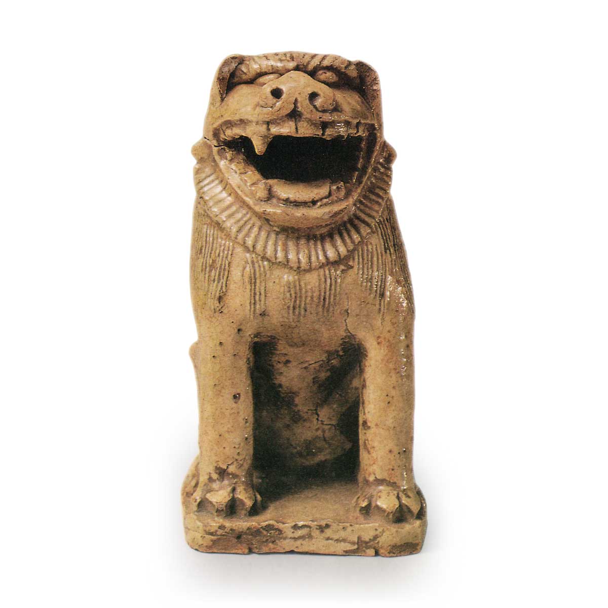 瀬戸焼 灰釉古瀬戸釉狛犬 24cm 慶長年間 瀬戸焼 灰釉古瀬戸釉狛犬 24cm