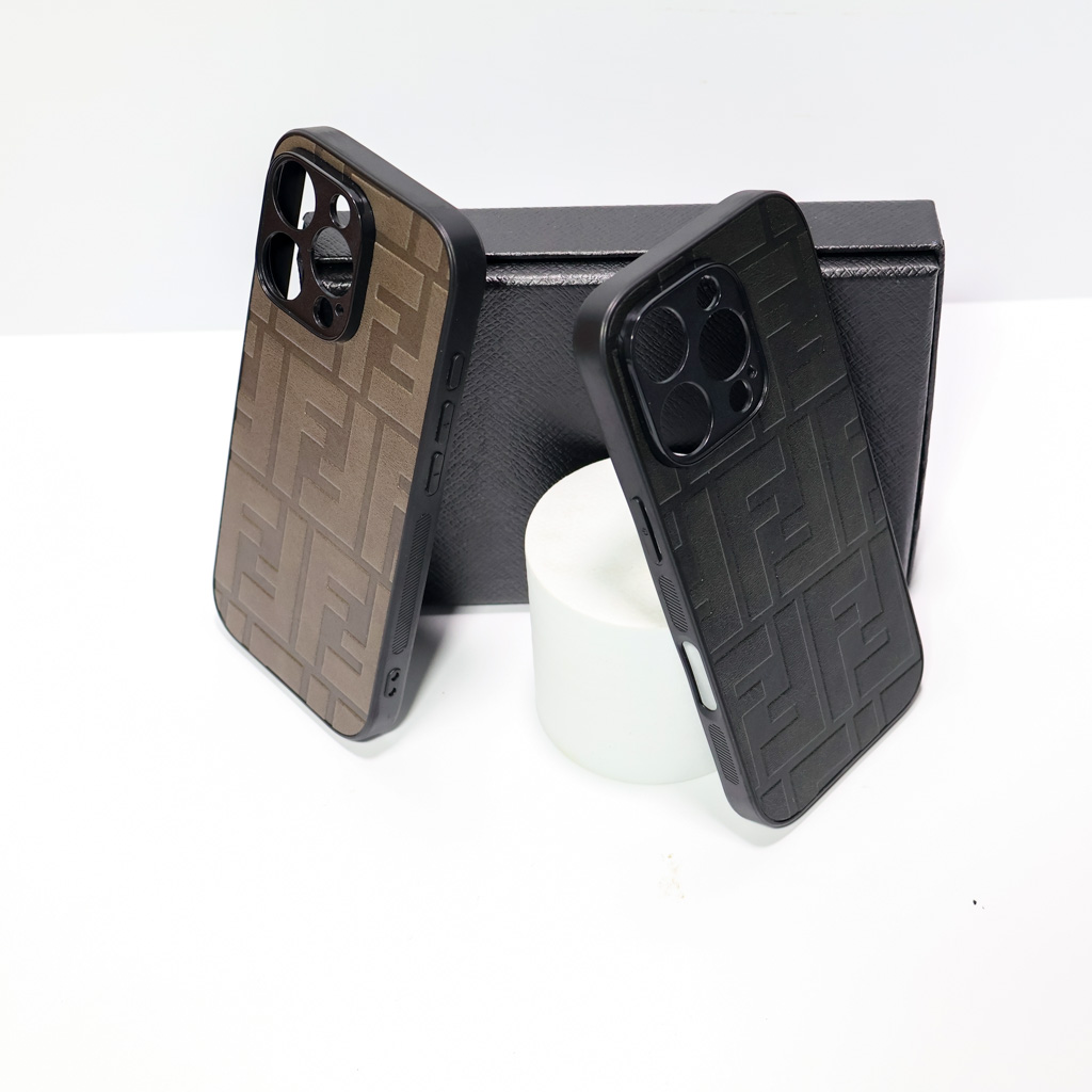 Fendi Leather iPhone Case for 12-16 Pro Max Plus - uCaseSpot
