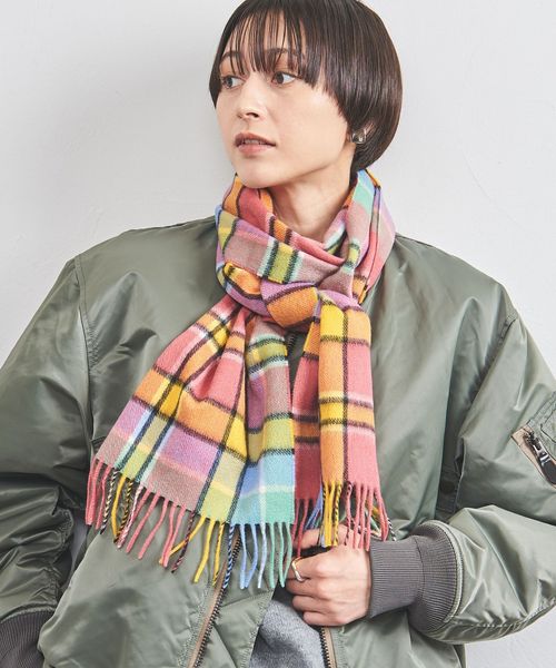 Joshua Ellis＞カシミヤ チェック ミニマフラー