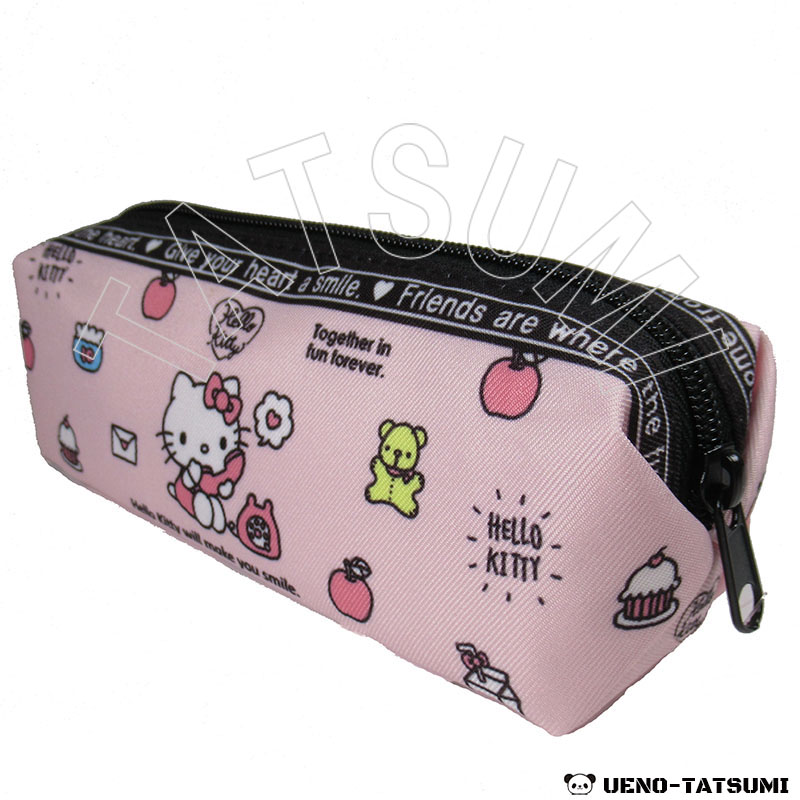 レア‼️キティ フルーツデザインペンケース ピンク りんごチャーム付き