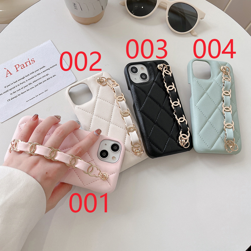 CHANEL iPhone14pro ゴールドチェーン付きカバー シャネル CHANEL 携帯