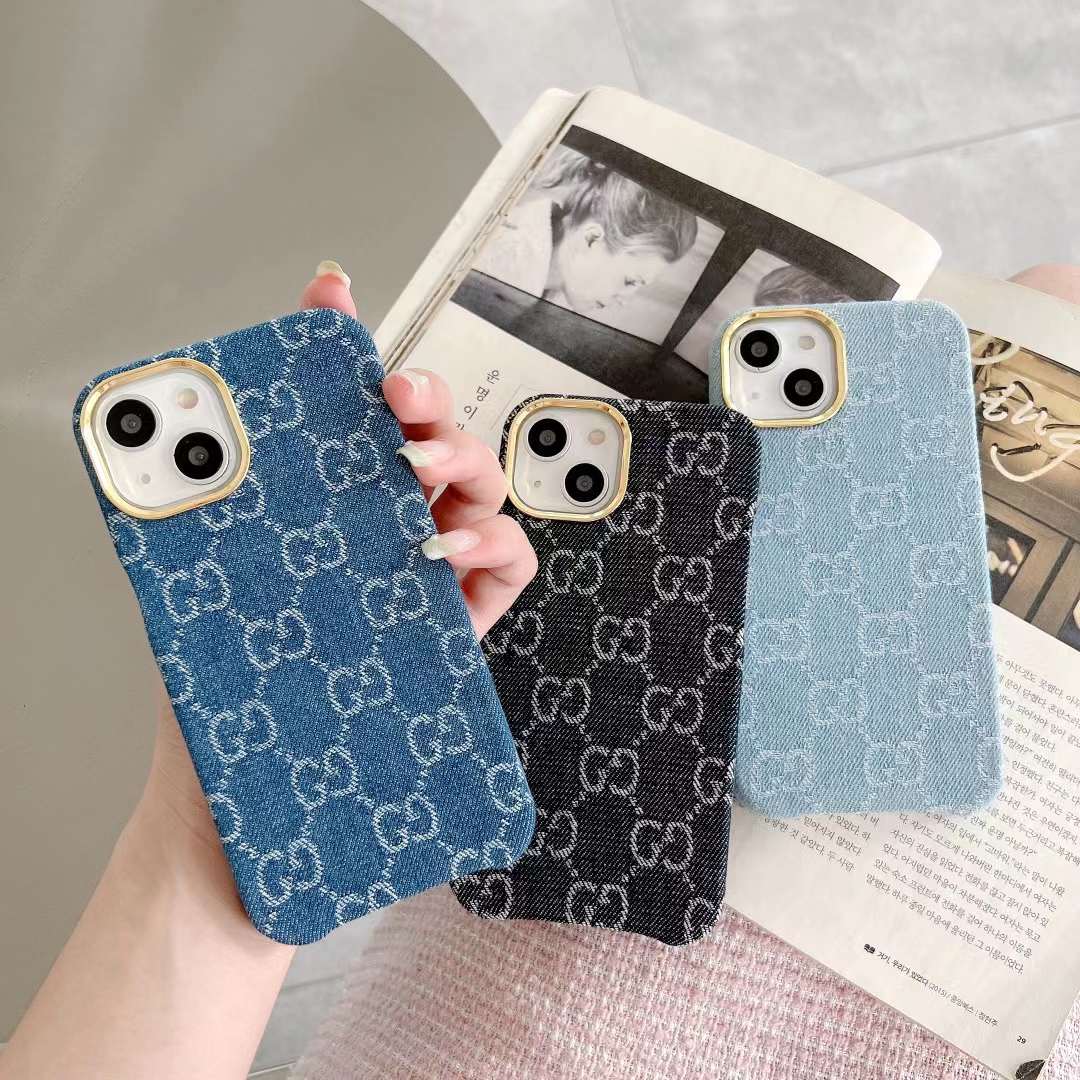 グッチ iPhone15 pro/14 Proケース デニム風 GUCCI iPhone15/14 Plus