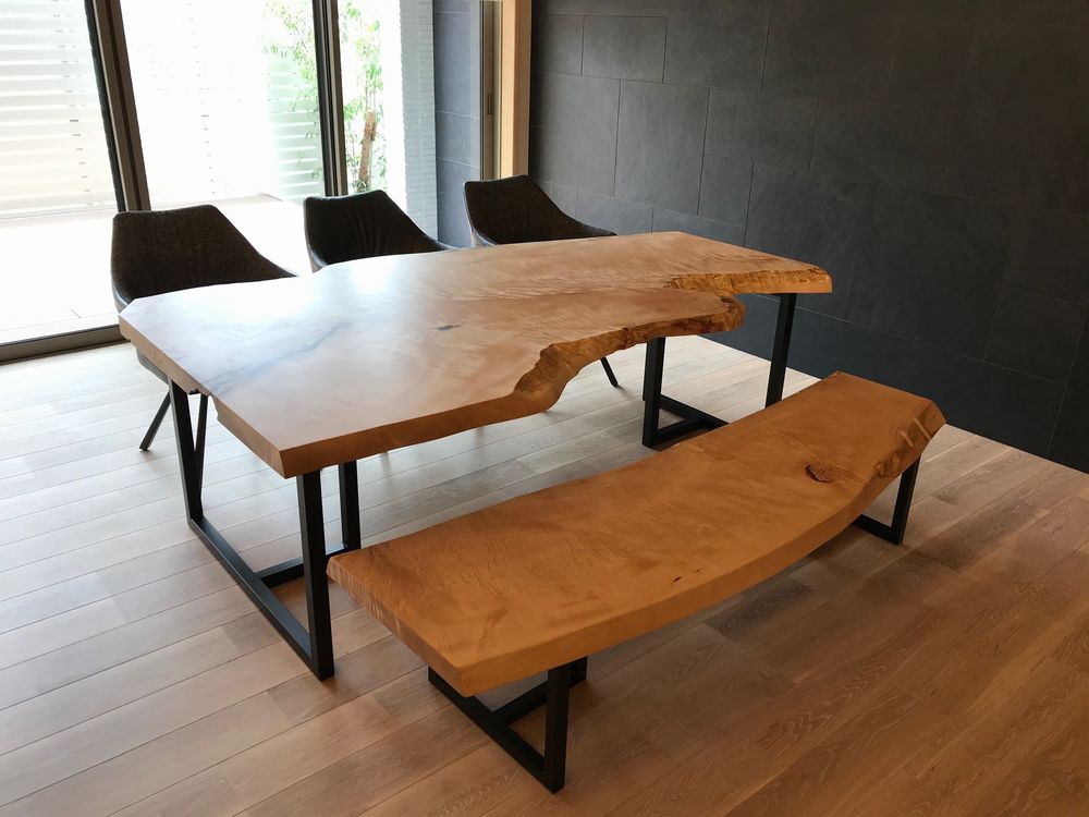 天然杉一枚板 テーブル サイドテーブル コーヒーテーブル 作業台