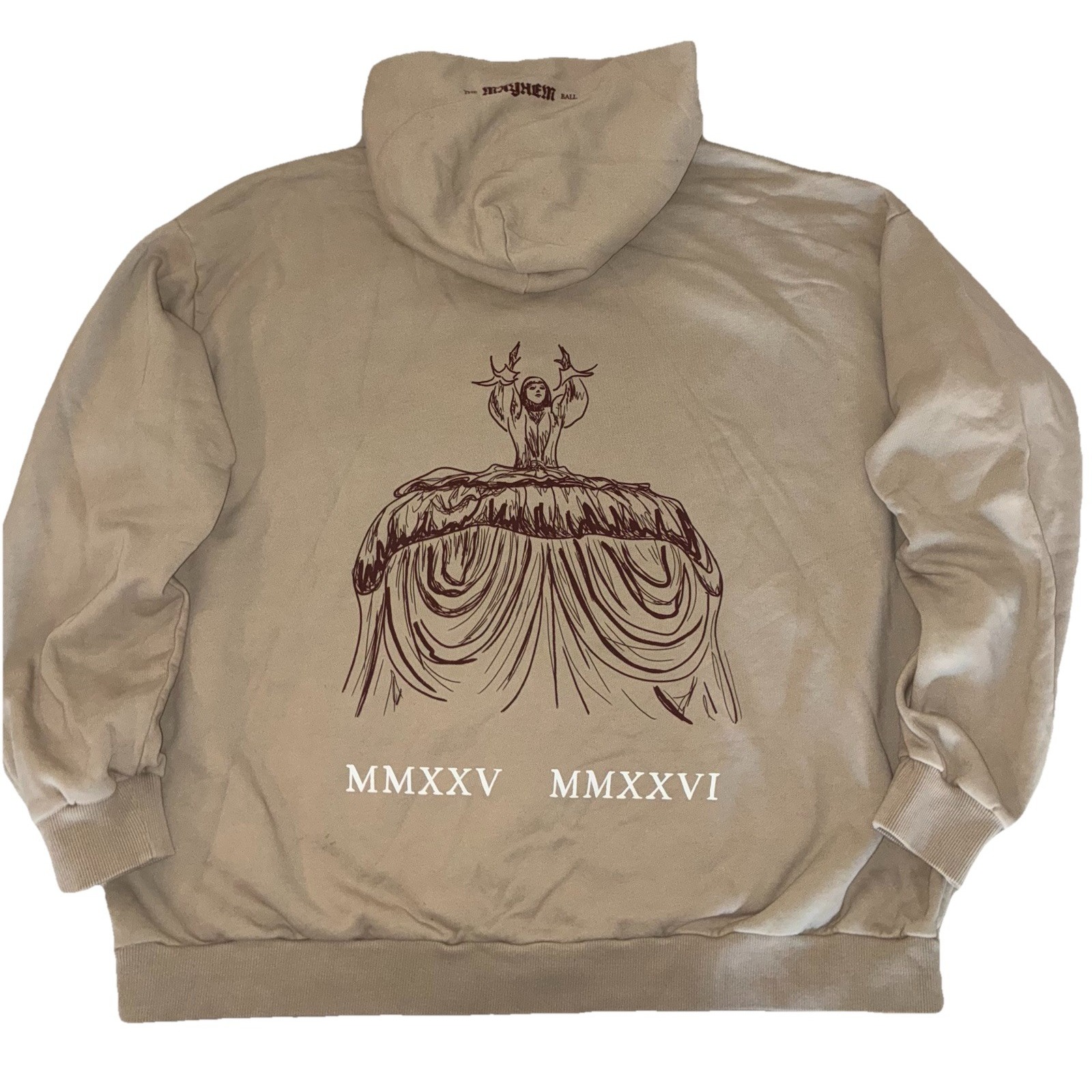 Lady Gaga Opera Haus Hoodie XXL Beige Full Zip Mayhem Ball 2025