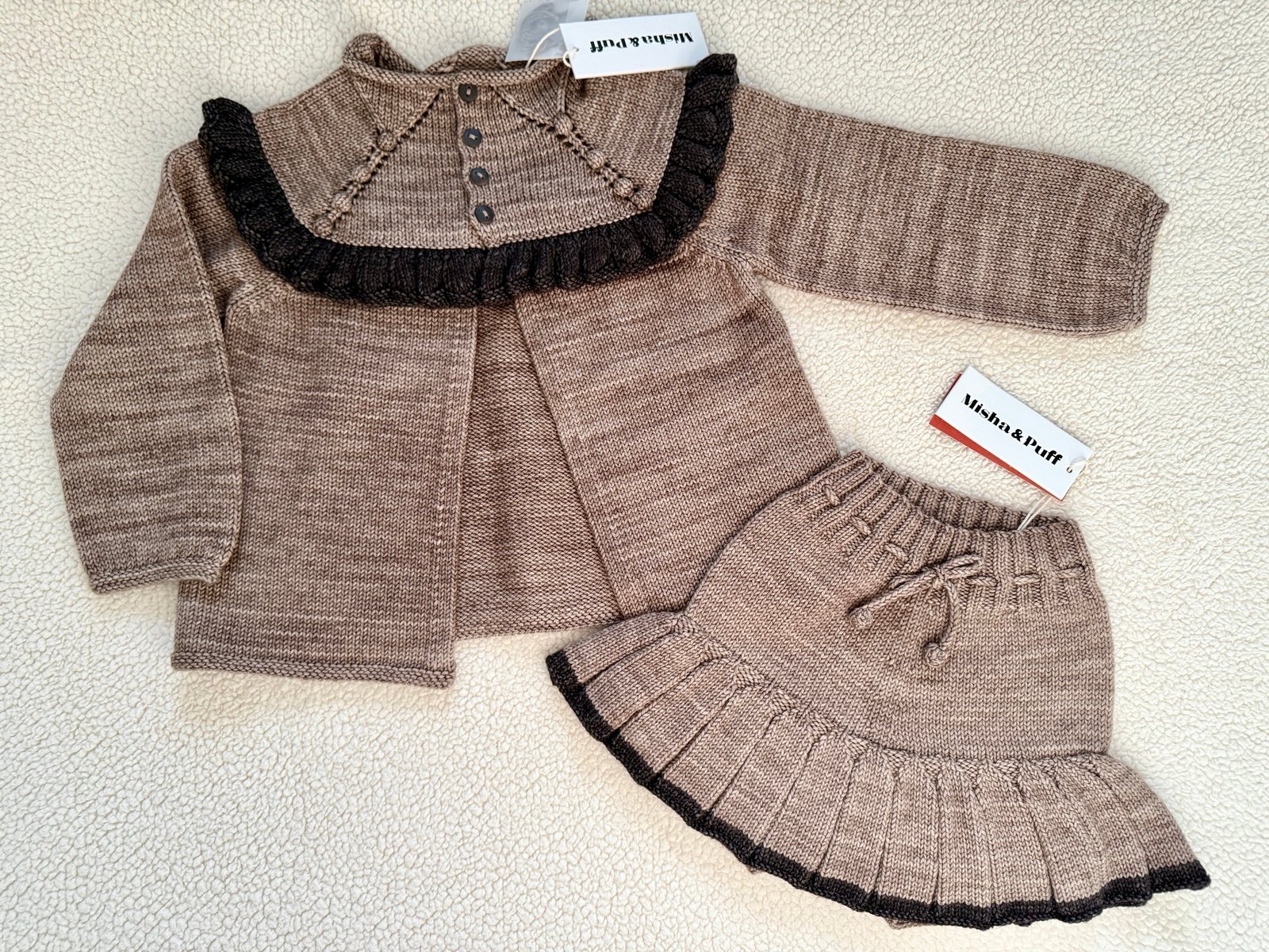 misha and puff Ruffle Capelet Ink 6-8y