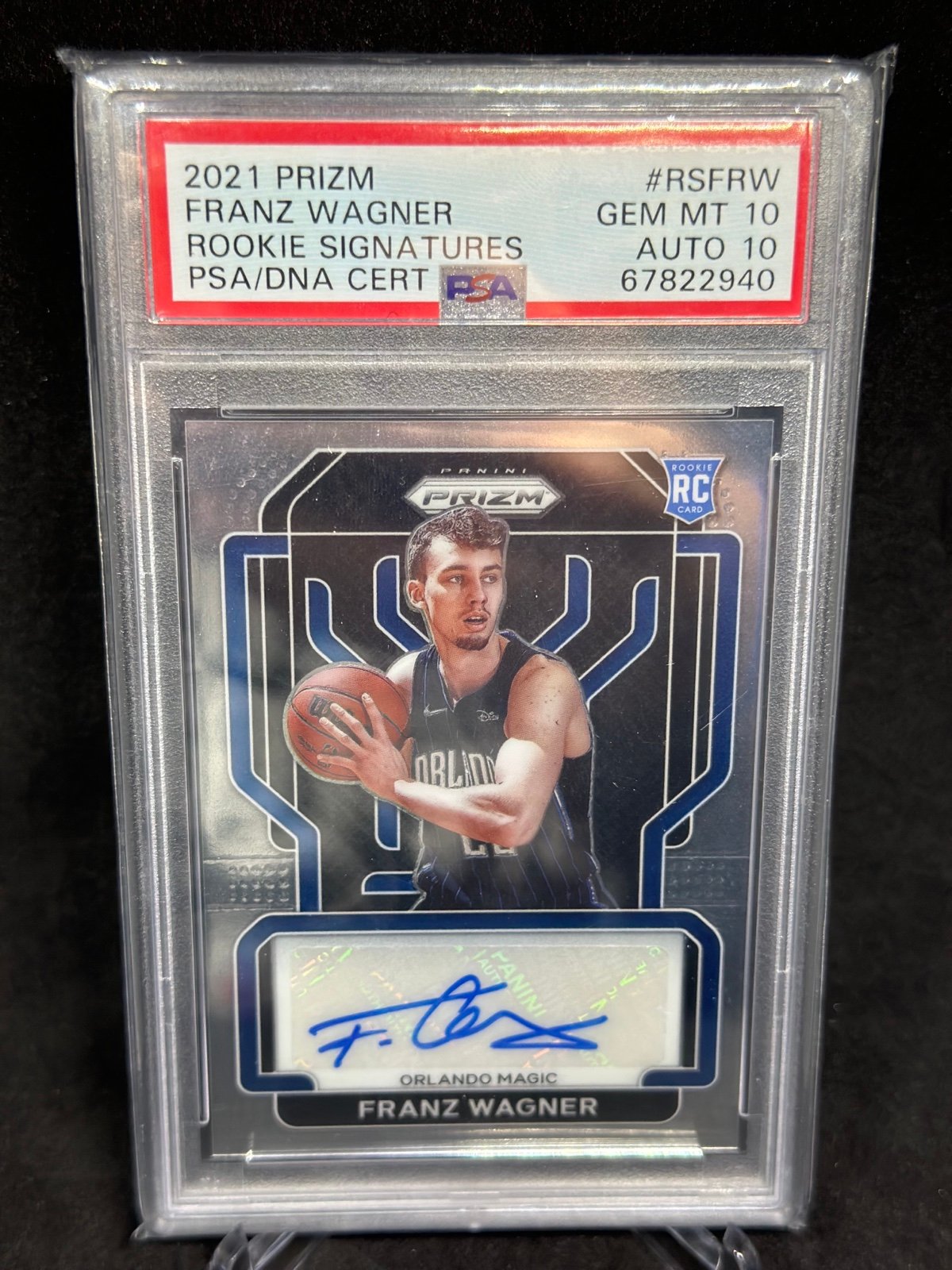 2021-22 Panini Prizm Franz Wagner RC Rookie Signatures Auto PSA 10