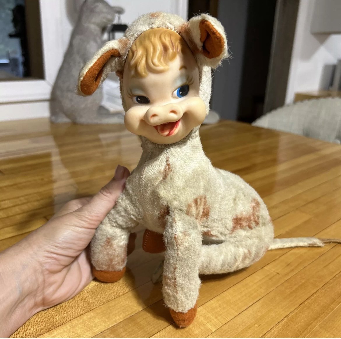 Vintage Rushton rubber face cow calf | Mercari