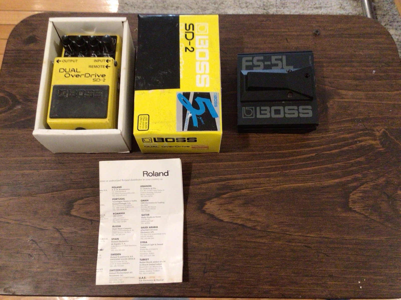 Rare vintage Boss SD-2 Dual Overdrive with FS-5L latching