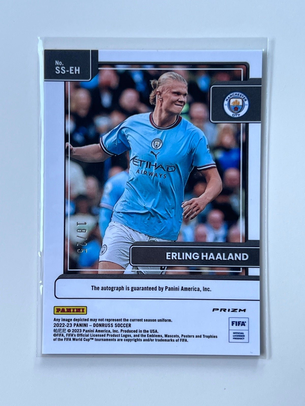 2022-23 Panini Donruss ERLING HAALAND 18/25 Auto Red Prizm