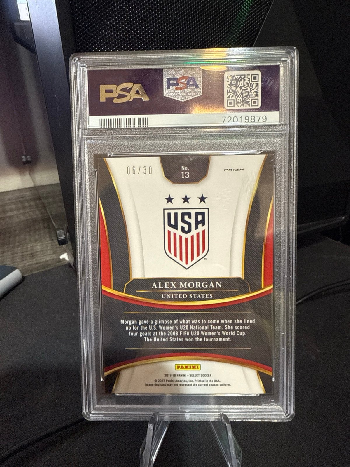 2017-18 Panini Select Terrace Alex Morgan #13 Tie-Dye Prizm /30