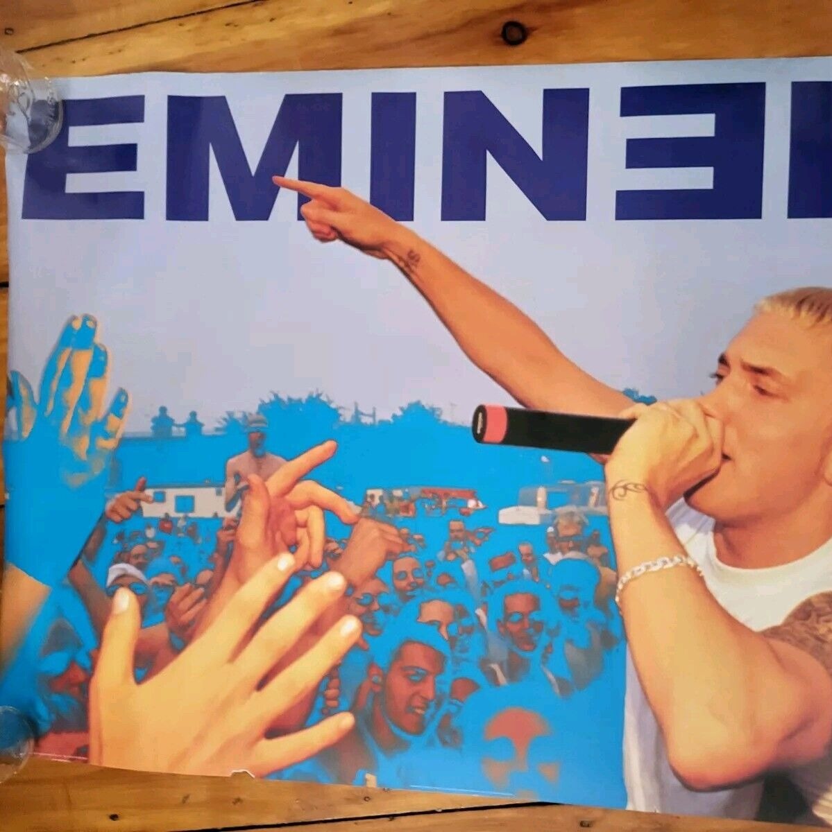 Eminem at Concert with Crowd Vintage 2000 Poster Hip Hop 34 x 23.5