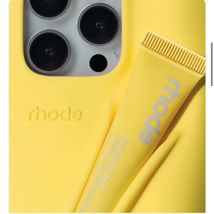 RHODE Summer lip case lemontini yellow iPhone 13 silicone phone
