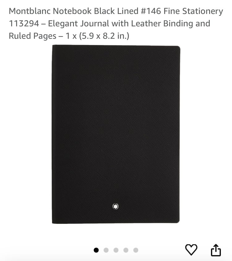 Montblanc Notebook Black Lined #146 Fine Stationery 113294 – black
