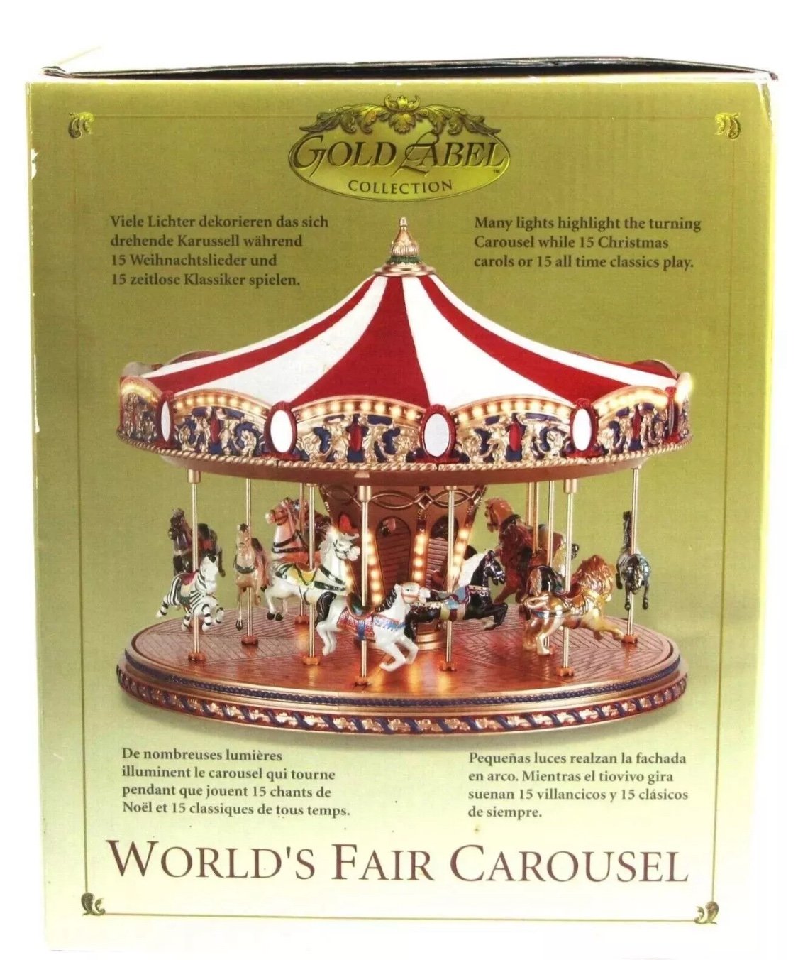 2003 Mr. Christmas Gold Label Collection World's Fair Carousel EXC