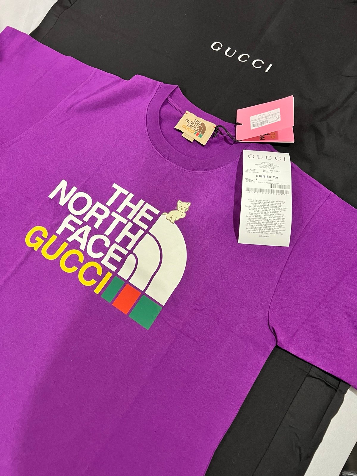 Gucci The North Face T Shirt Purple New AUTHENTIC Gucci X North