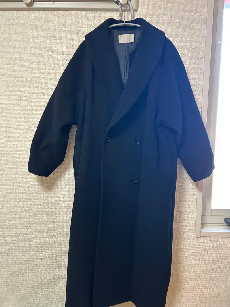 louren big shawl collar double coat