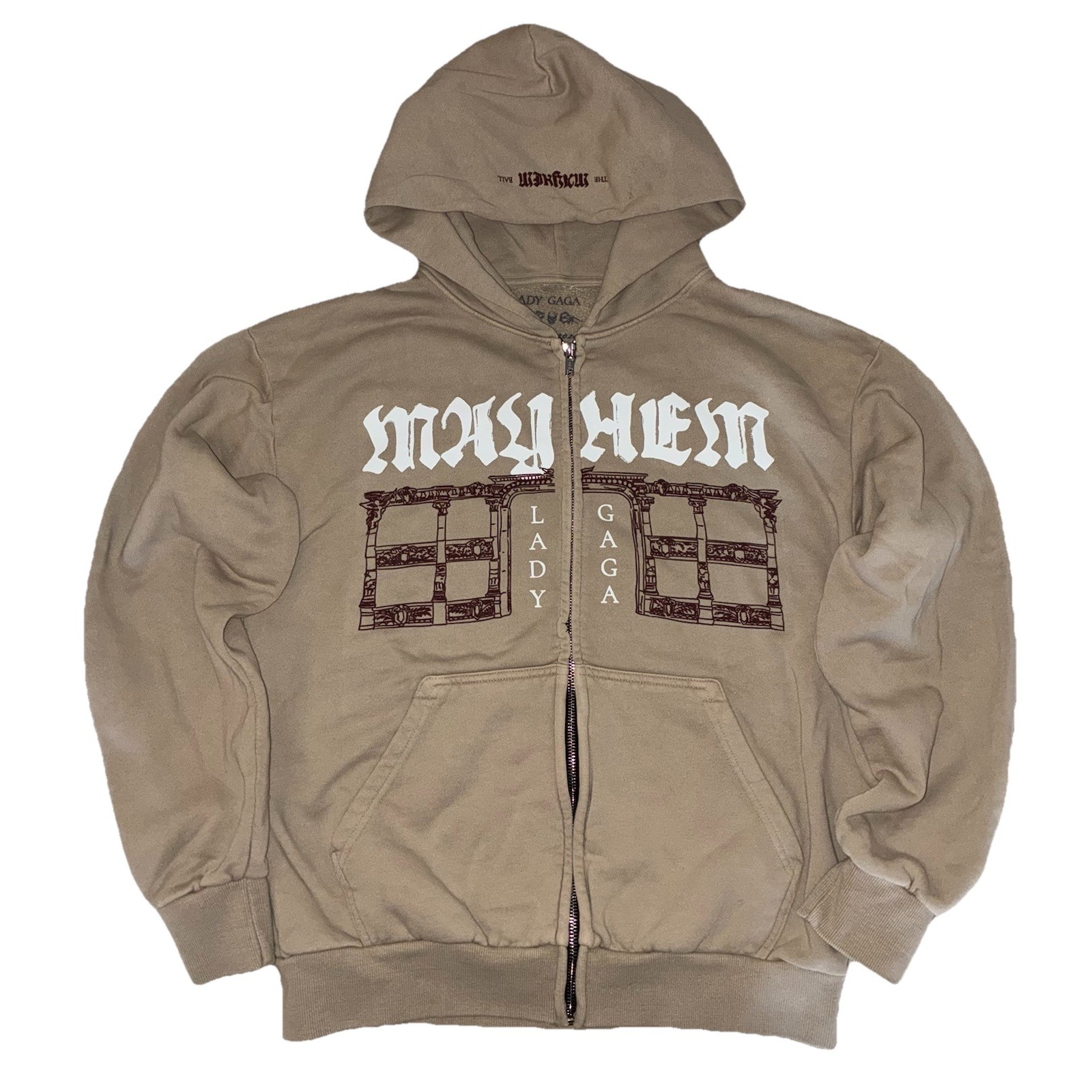 Lady Gaga Opera Haus Hoodie M Beige Full Zip Mayhem Ball 2025