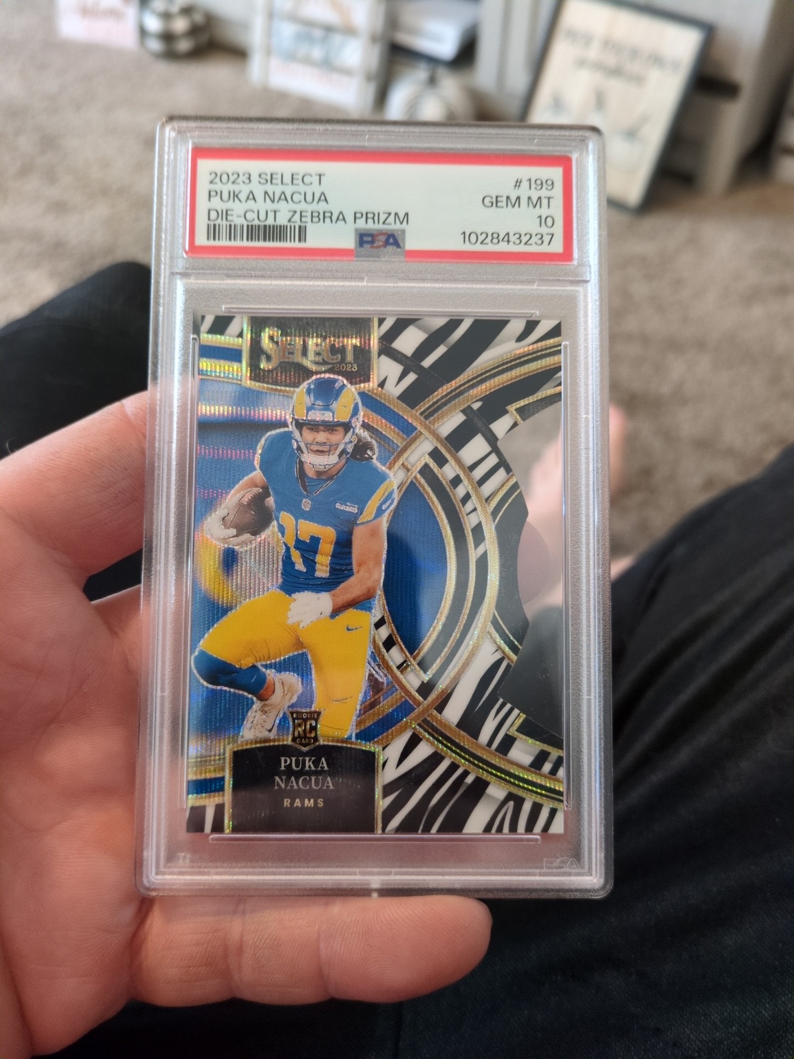 Psa 10 2023 rookie pika nacua zebra die cut prizm