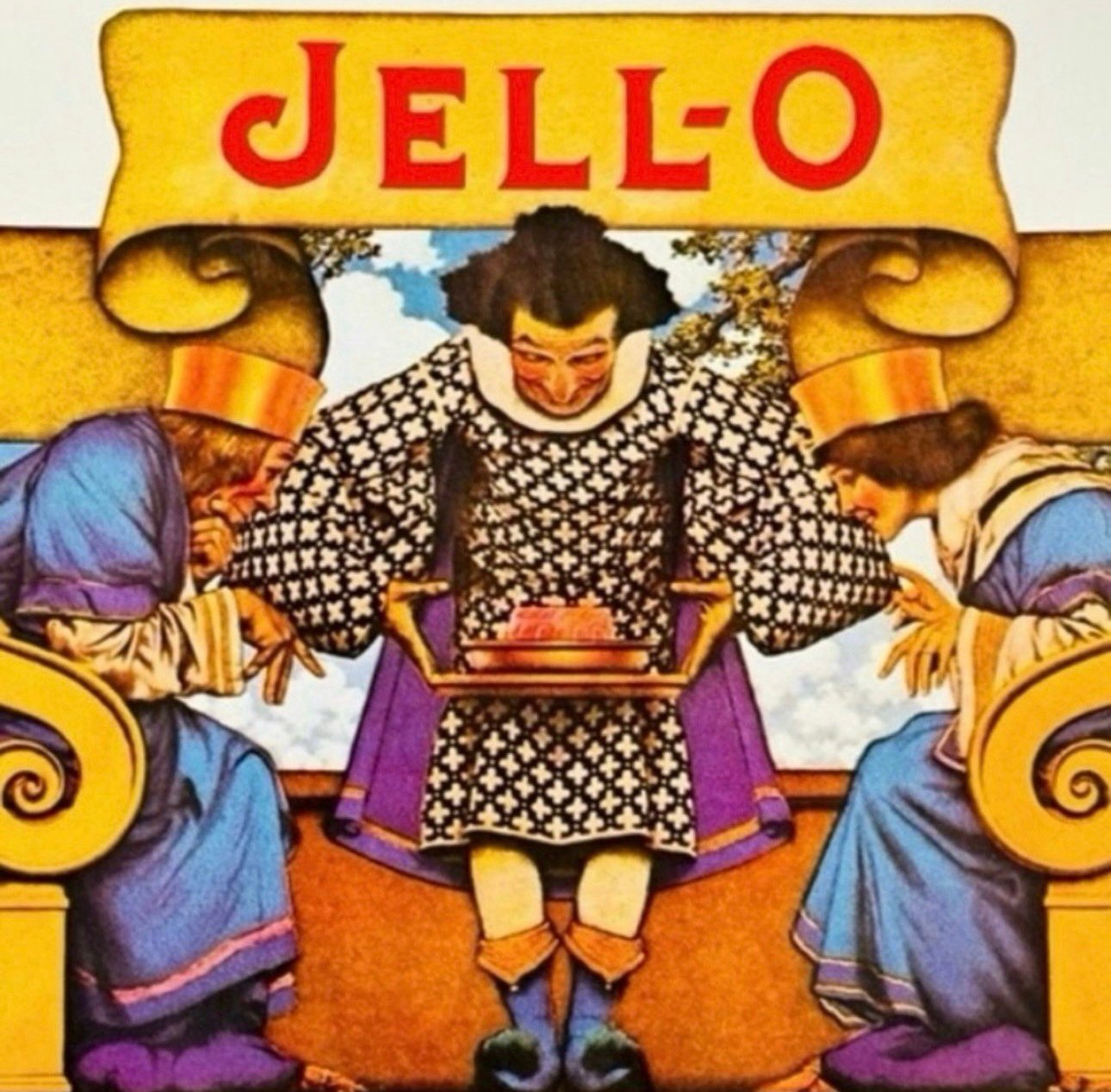 JELLO Original Vintage Print Poster Maxfield Parrish Art Deco