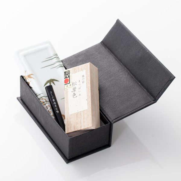 よしだ書道具店 | 花陶硯 プチ硯セット（裏絵柄）