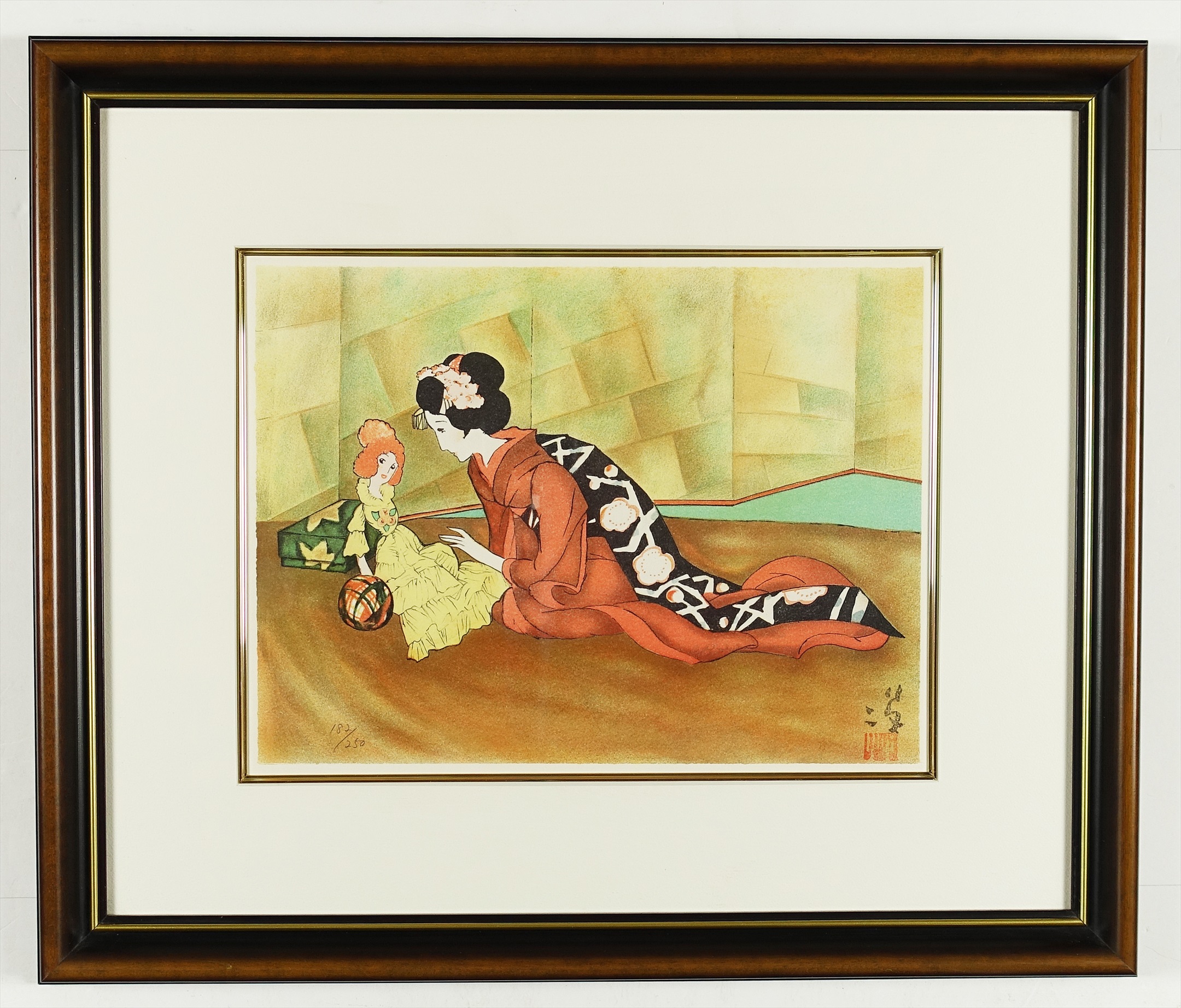 竹久夢二 掛軸 少女とウサギ 竹久夢二 掛軸 少女とウサギ