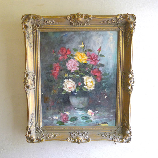 引取限定】額 油彩 絵画 写真 展示 フレーム 古家具 古道具