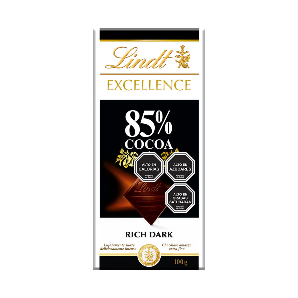 Chocolate Lindt excellence rich dark 85% cacao 100 g | Unimarc