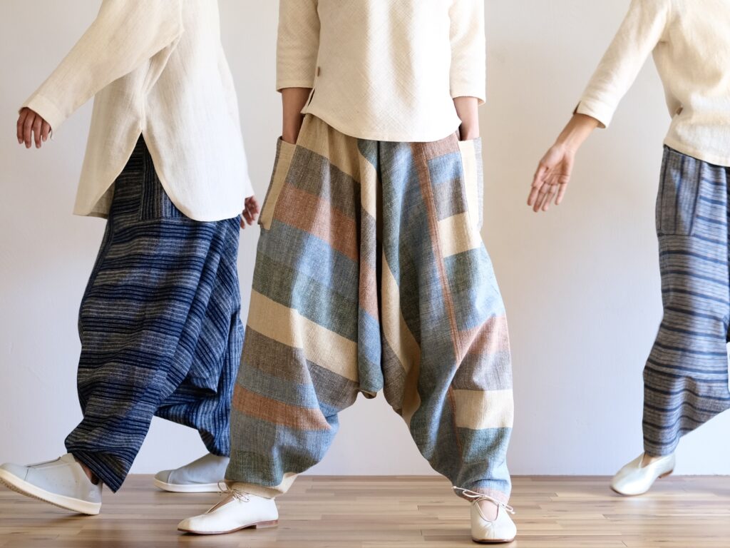 うさとの服 ムササビパンツ size8 草木染め＆藍染め うさとの服