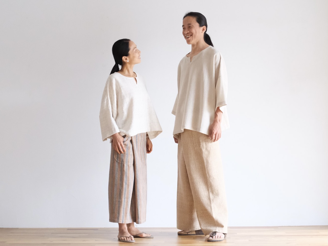 うさとの服 ムササビパンツ 手織り 草木染め Usaato ムササビ作務衣