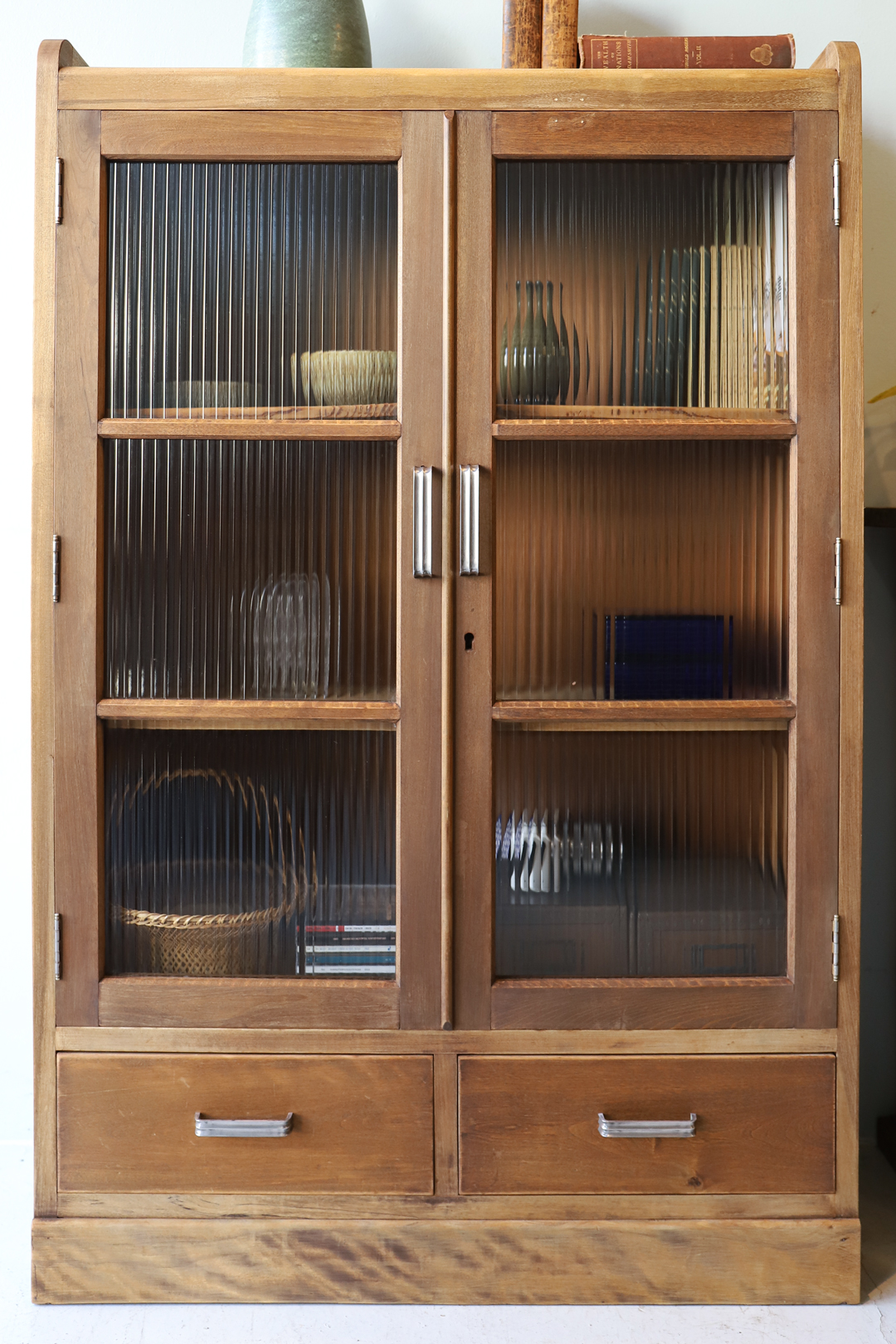 昭和レトロ 時代箪笥 水屋箪笥 本棚 食器棚 古家具 アンティーク