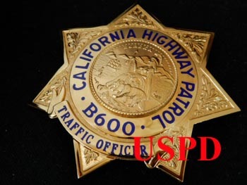 カリフォルニアハイウェイパトロール実物メーカーバッジ(白バイ野郎