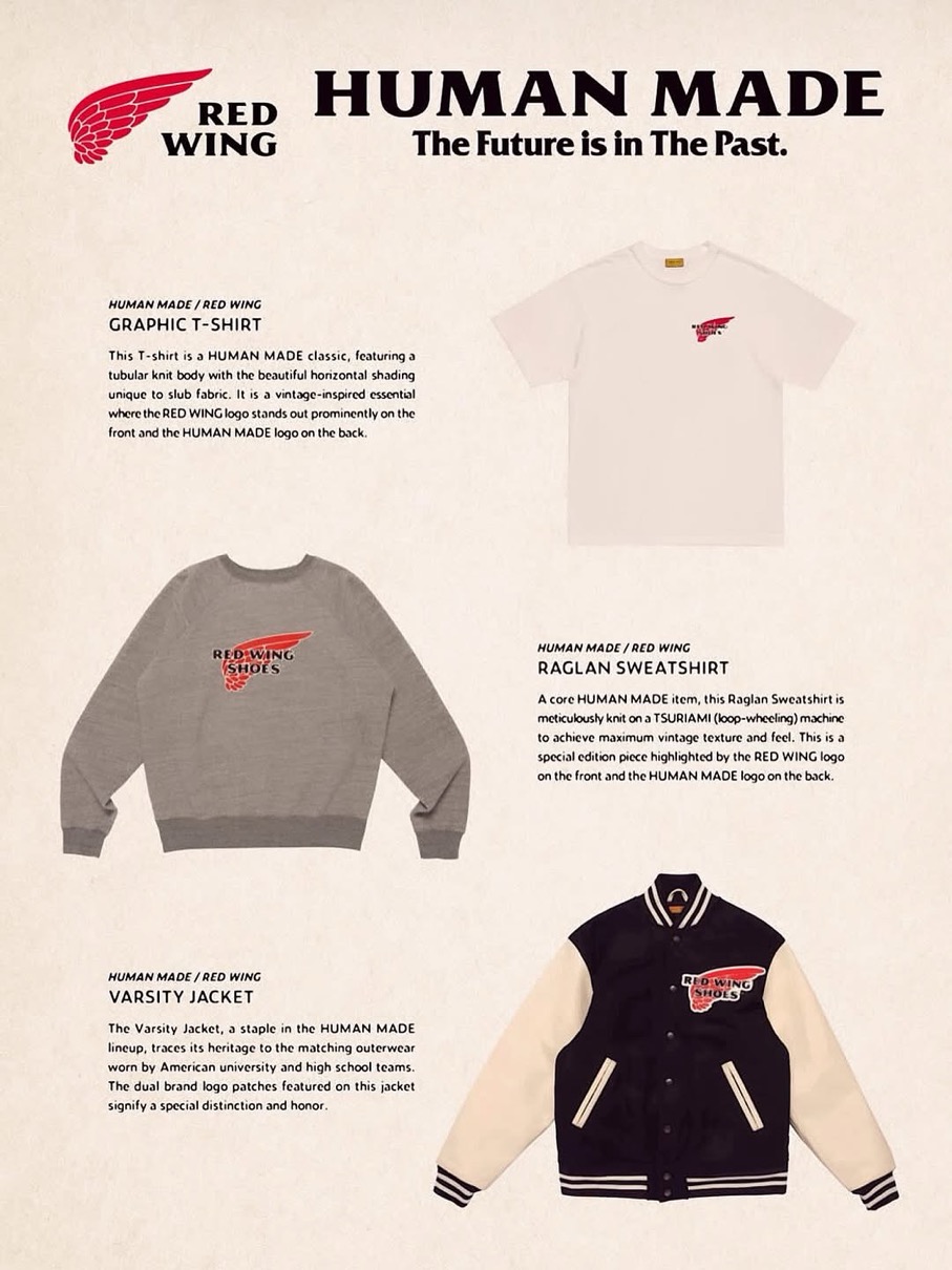 RED WING x HUMAN MADE コラボコレクションが国内1月3日／1月10日より