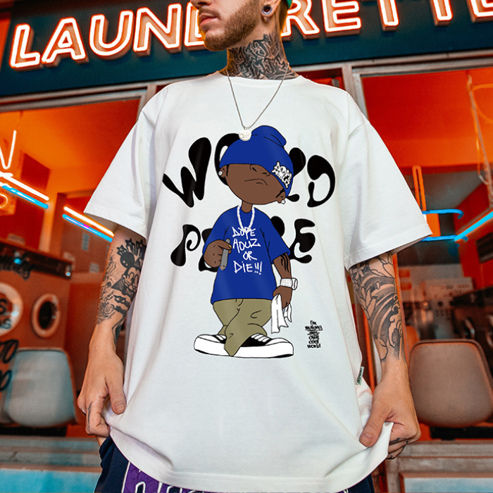 キャラクタープリントヒップホップ半袖Tシャツ U1826 – URBAN GROW