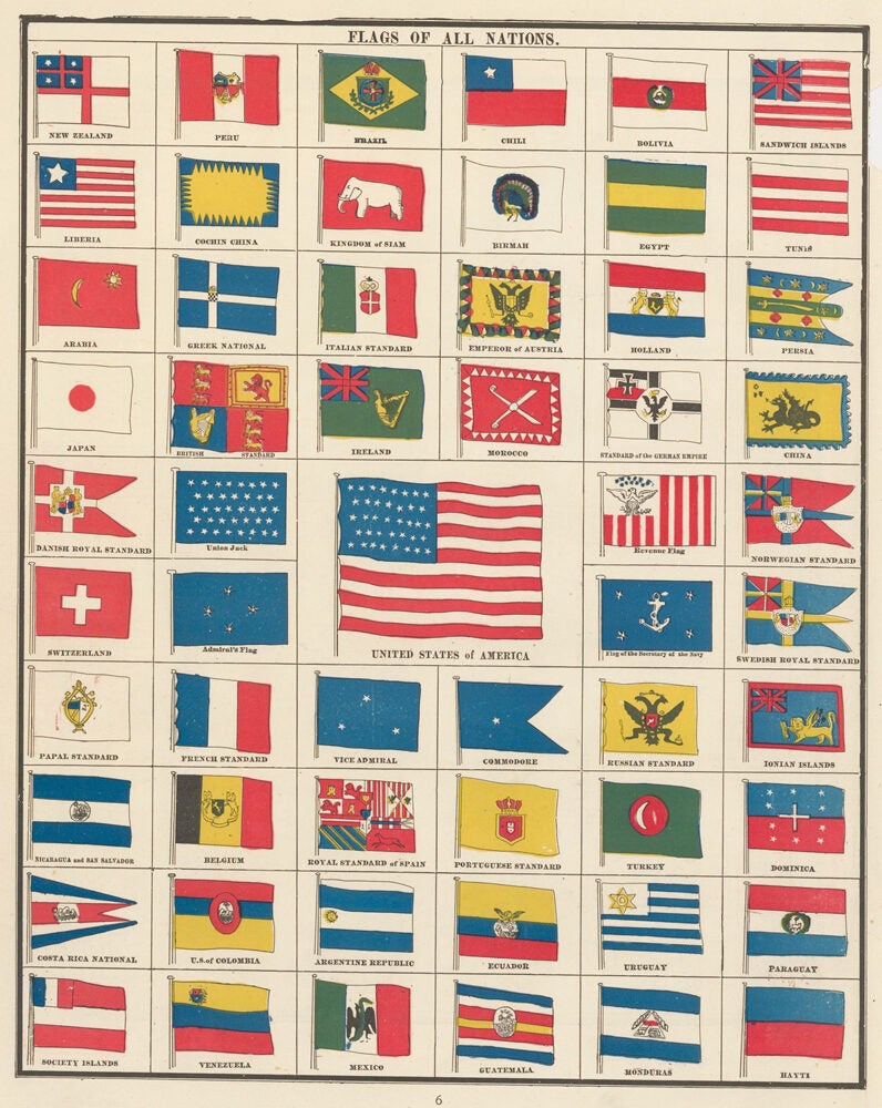 Flags of All Nations. Cram's Unrivaled Atlas of the World | George