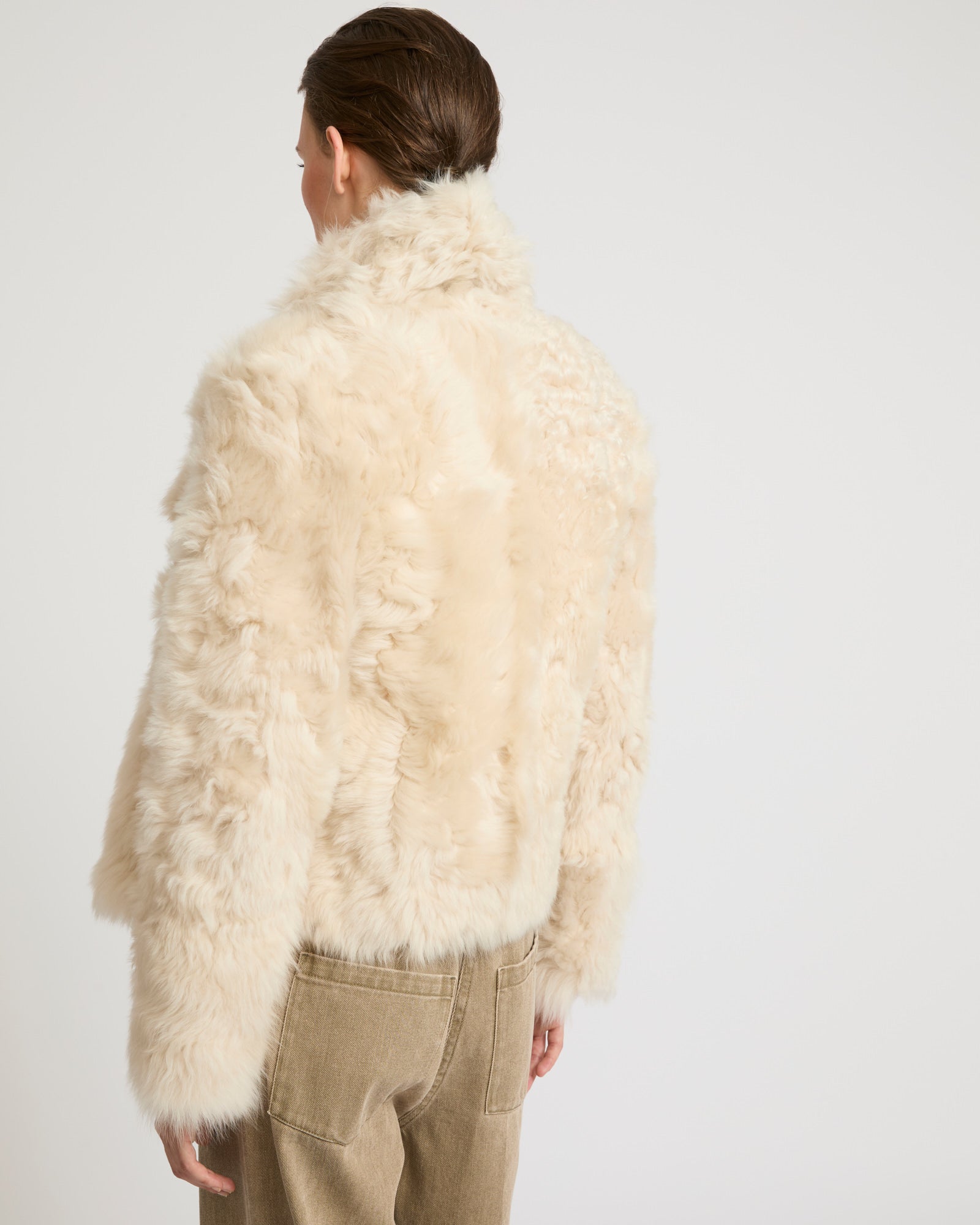 Short jacket in Toscana lambskin - white - Yves Salomon – Yves