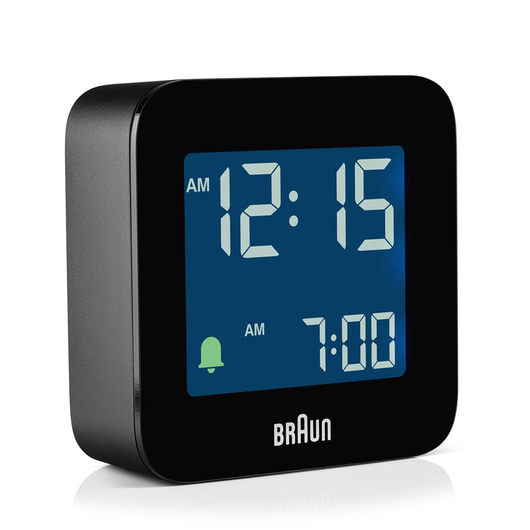 BC08 Braun digital travel alarm clock - black – US - Braun Clocks