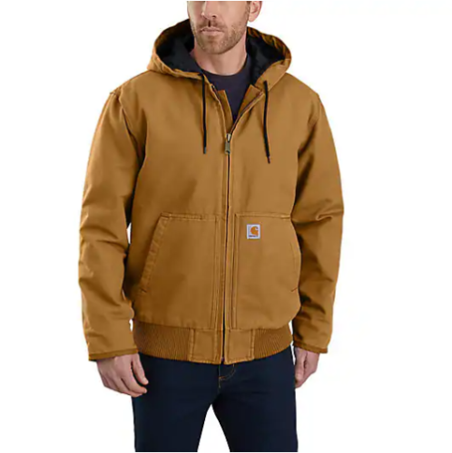Carhartt Brown Loose Fit Firm Duck Thermal-Lined Active Jac