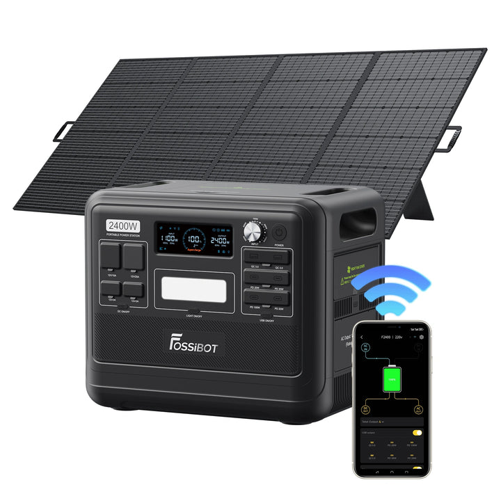 FOSSiBOT F2400 + 420W Portable Solar Panel | Solar Generator Kit