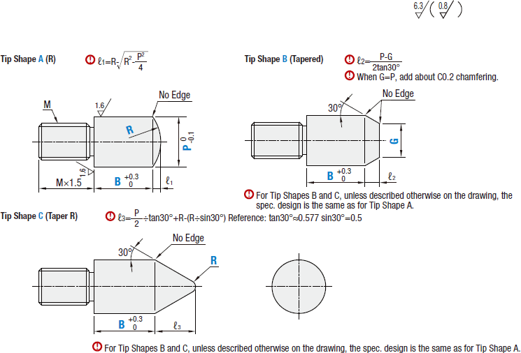 Locating Pins - Hardened Stainless Steel, R / Taper R, Fully