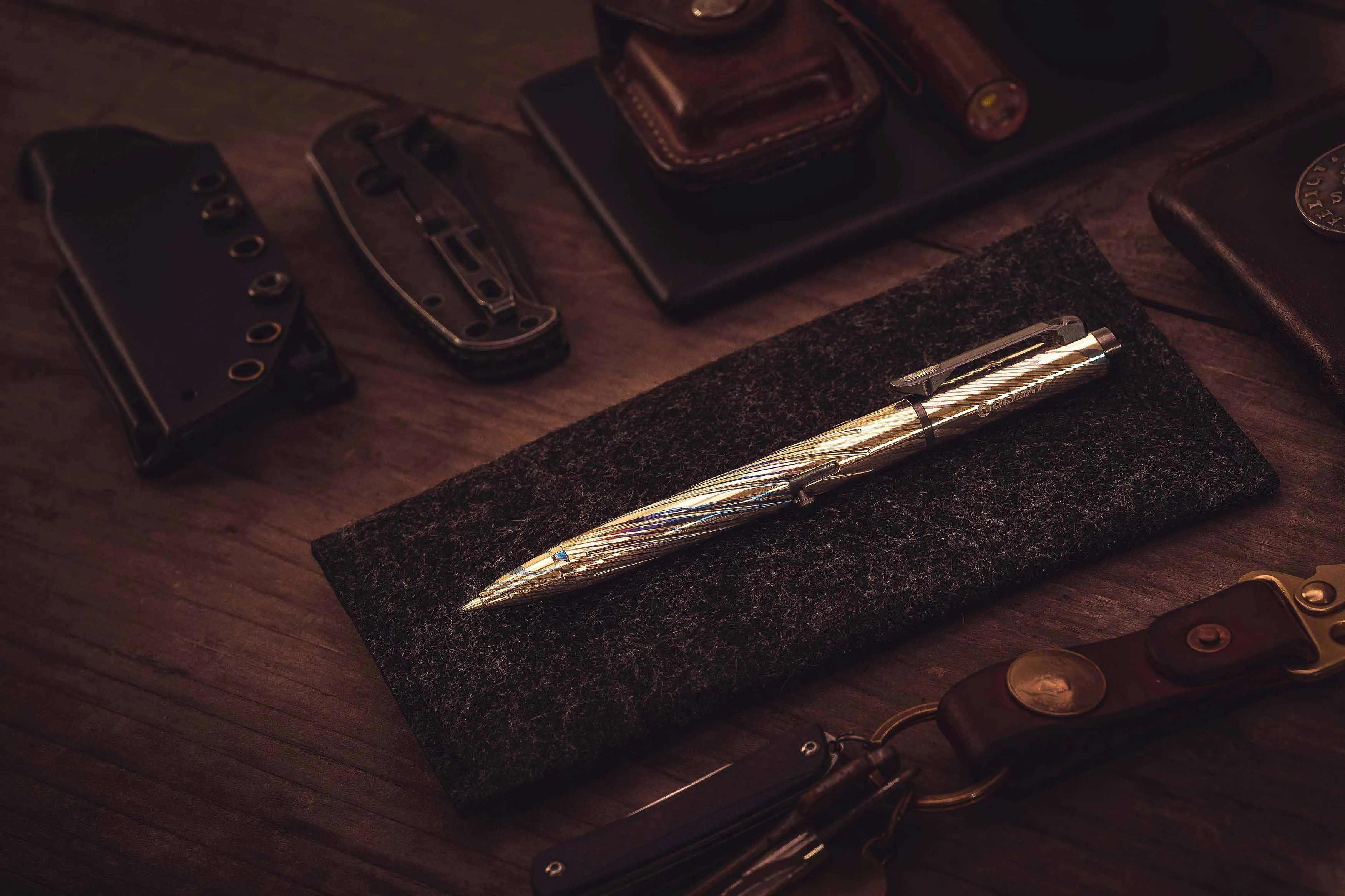 Olight OPen Pro Zirconium Damascus Dark Space Silver EDC penlight