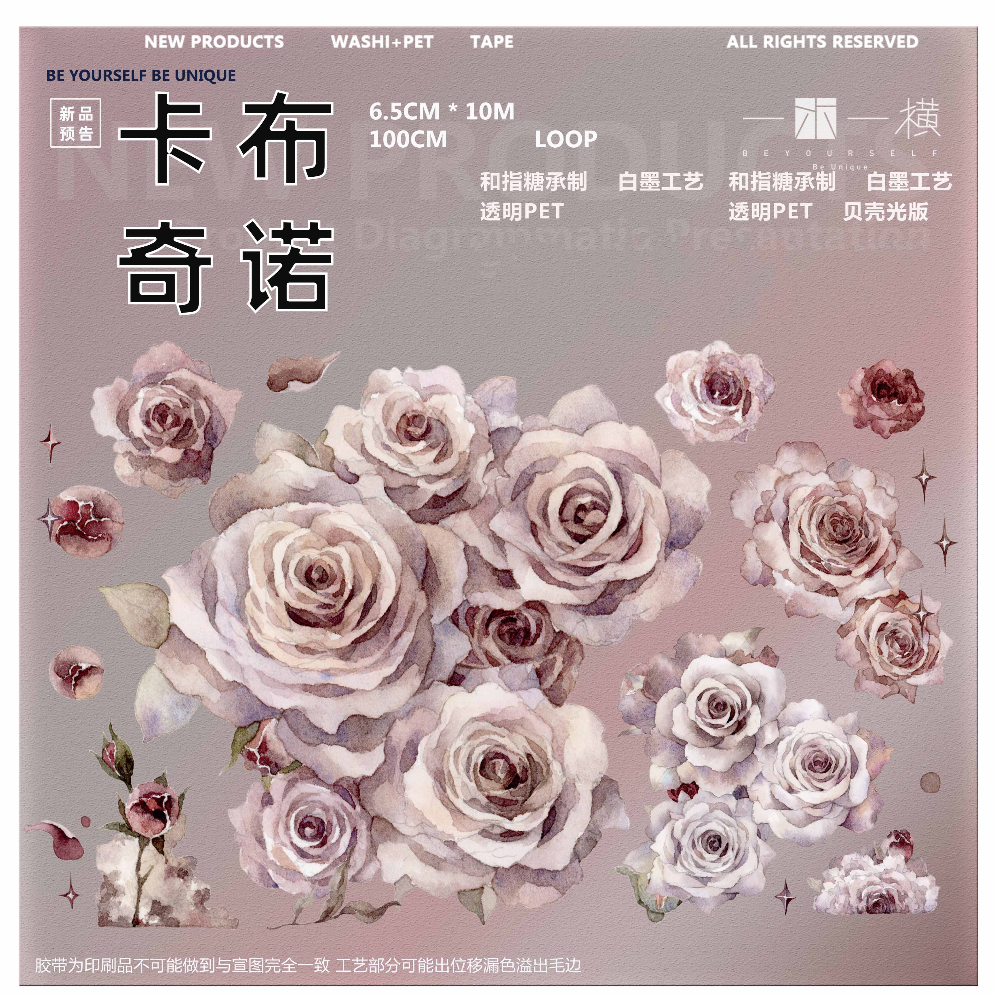 M1276.一木一横 寰宇天穹 マスキングテープ 贝壳光PET