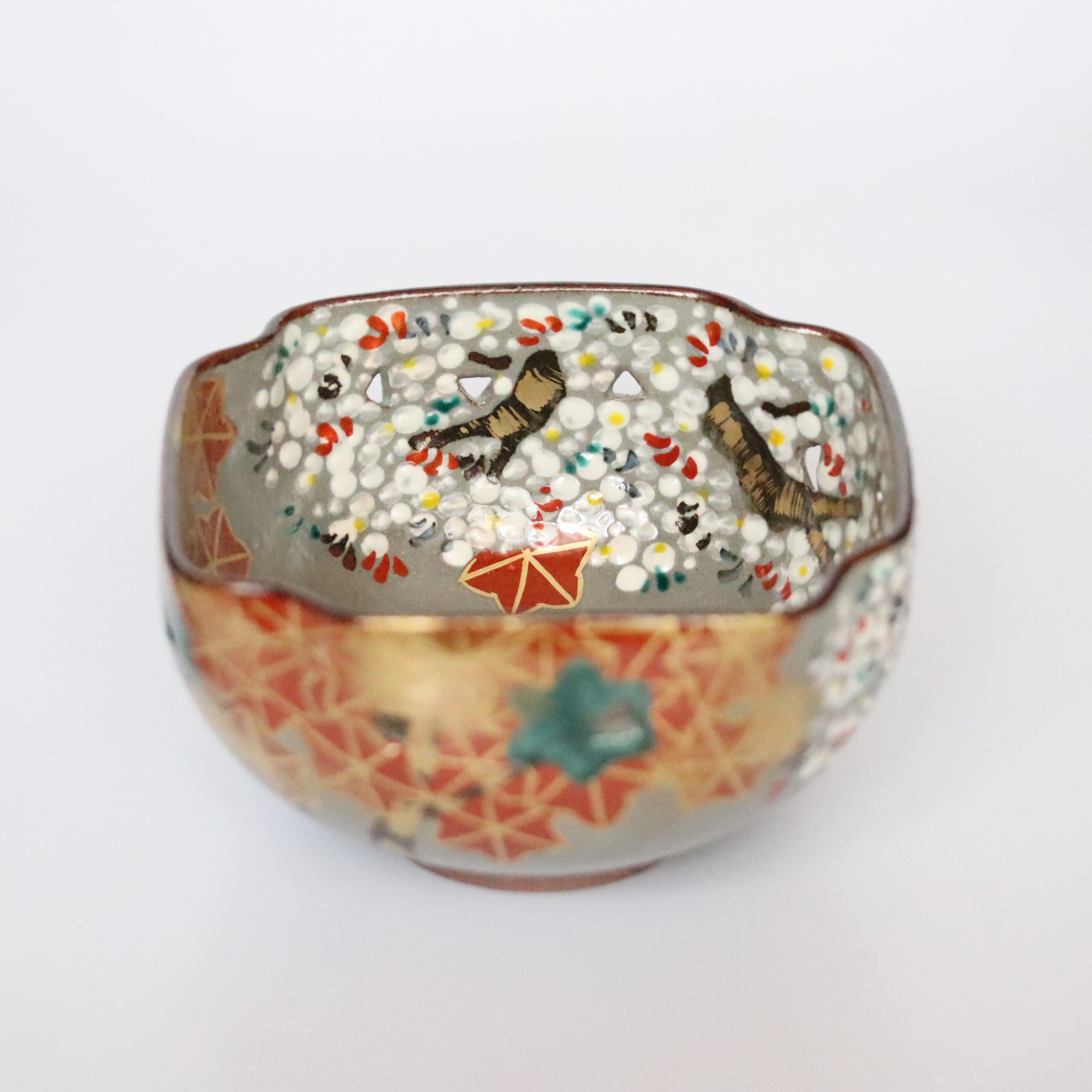 角鉢 向付 乾山 在銘 2客 京焼 訳あり 欠け 角鉢 向付 乾山 在銘 2客